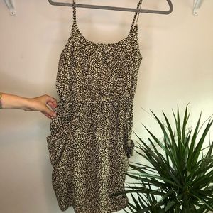 Printed Mini Dress with Bucket Pockets - Speckled